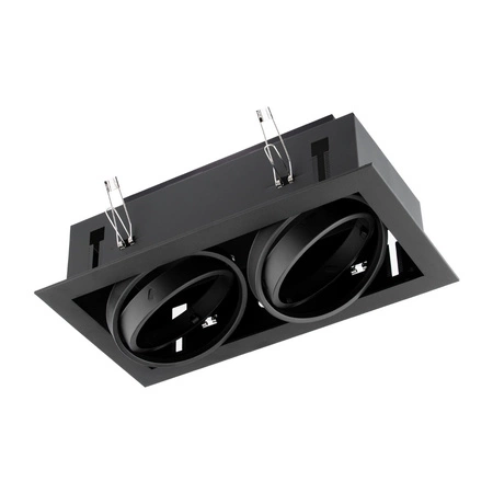 Unterputz-Halogen-Bewegliche Leuchte 2xGU10 ES111 Rechteckig Schwarz