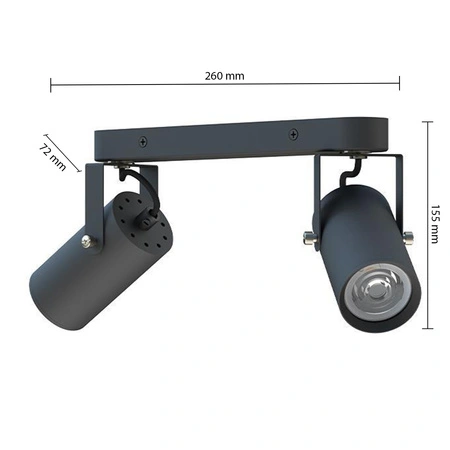 Deckenleuchte Spot Tuba Reflektor Halogenleuchte 2x GU10 Moving Black Simon Masterled