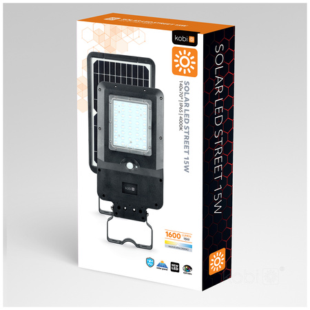 Garten LED Solar Straßenlaterne 15W 4000K 1600lm STREET Kobi Bewegungssensor