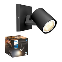 Spot Runner LED Wandleuchte Schwarz 5W CCT PHILIPS HUE Bluetooth Zigbee