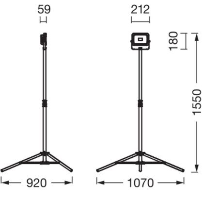 LED-Flutlicht Reflektor 20W 2000lm 6500K Stativ Tragbar LEDVANCE