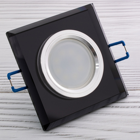 Glas-Einbaustrahler GU10, MR16 Einbauspot HALOGEN Quadrat Fest Schwarz ARIEL LUMILED