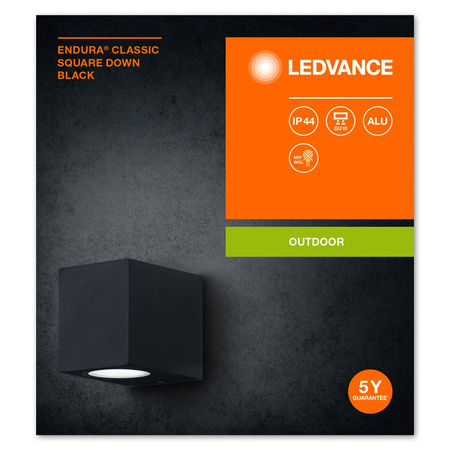 Wandleuchte ENDURA Classic Square Down Schwarz LEDVANCE