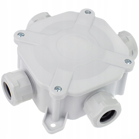 Aufputzmontierter hermetischer Installationskasten PG16 75x75x33mm Splitter mit Drosseln Grau PAWBOL