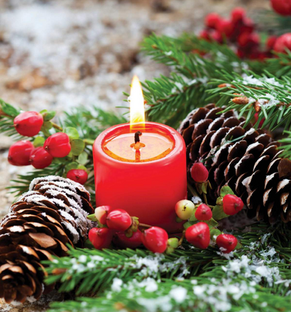 Votiv-Metallic-Rollerkerzen 6x4cm 4er-Set Rot-Metallic