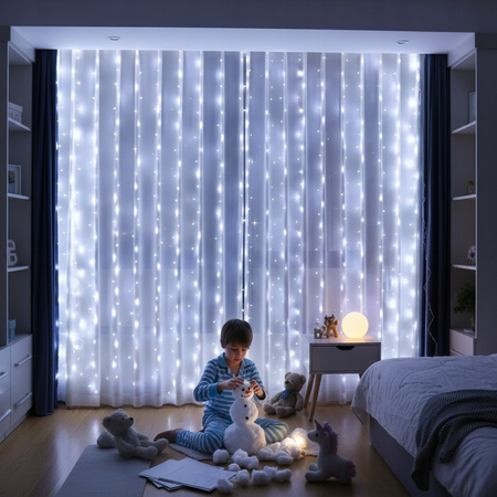 LED-Vorhang USB 5V 300xLED mit Fernbedienung 6500K LVT