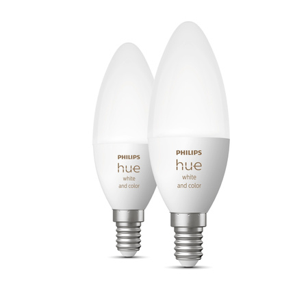 2PAK LED-Glühbirne Kerze E14 B39 5.3W CCT RGB PHILIPS HUE Weiß & FARBE Ambiente Bluetooth Zigbee