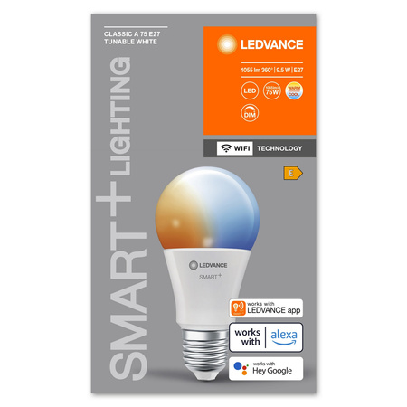 E27 A75 LED Lampen 9,5 W 1055 lm SMART+ WiFi CCT Dimmbar Classic LEDVANCE