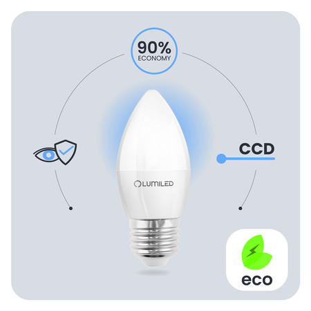 LED Lampen E27, Glühbirne B35 2.5W = 25W 249lm 180° 6500K kalt LUMILED