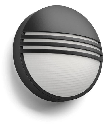 Gartenleuchte LED Wandleuchte YARROW myGarden 6W 2700K IP44 Rund Schwarz PHILIPS