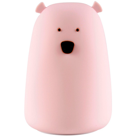 Dekoratives LED-RGB-Nachtlicht mit wiederaufladbarer Batterie Rosa GOLDLUX Bär (Polux) 16cm