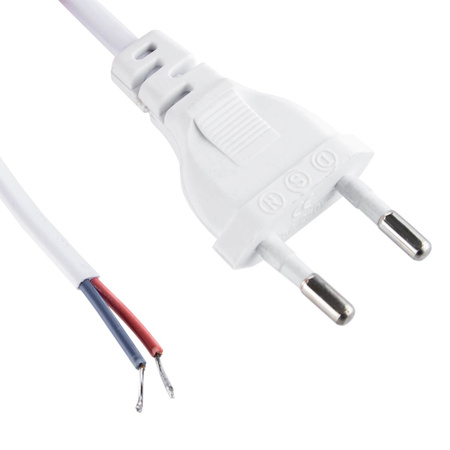 Anschlusskabel mit Stecker Netzkabel 2m 2x0.5 Weiß LUMILED