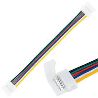 Steckverbinder für LED-Streifen 6PIN RGB+CCT aufschnappbar 2-seitig mit 12mm Kabel