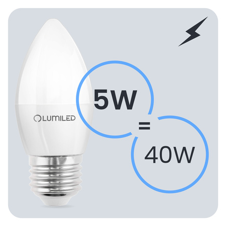 6x LED Lampen E27, B35 Glühbirne 5W = 40W 470lm 180° 3000K warm LUMILED
