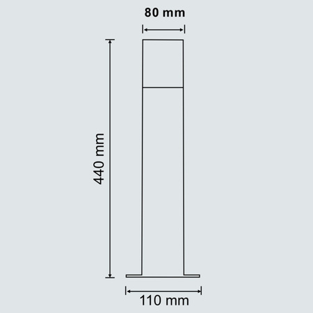 Gartenlampe LED Post E27 TUBA NISKA Graphit 44cm DALLAS GOLDLUX (Polux)