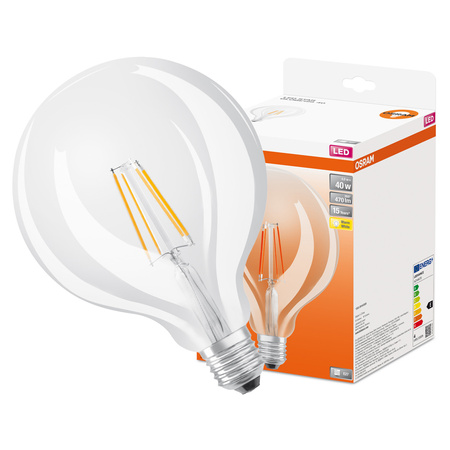 LED-Lampe G125 Sphere E27 4W = 40W 470lm 2700K Warm 300° Retrofit Glühfaden CLASSIC Osram