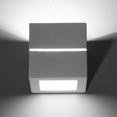 Wandleuchte Wandleuchte LEO LINE E27 Up-Down Ceramic Cube Modern Weiß SOLLUX