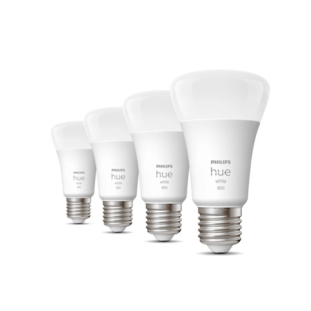 4PAK LED-Lampe E27 A60 9W 2700K Warm PHILIPS HUE Weiß Bluetooth Zigbee