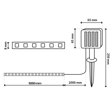 LED-Solarbänder 150x LED AVERO 3000K Warm IP44 5m LUMILED