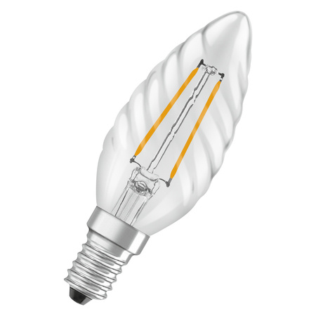 LED-Lampe B35 E14 Kerze 1.8W = 25W 250lm 2700K Warm 300° Glühfaden STAR CLASSIC Osram