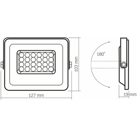 LED Fluter 20W 1800lm 5000K IP65 Weiß VIDEOX LUCA