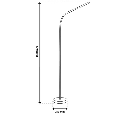 LED 14W CCT Dimmbare Stehlampe mit Höhenverstellung LONGA 2 Weiß LUMILED