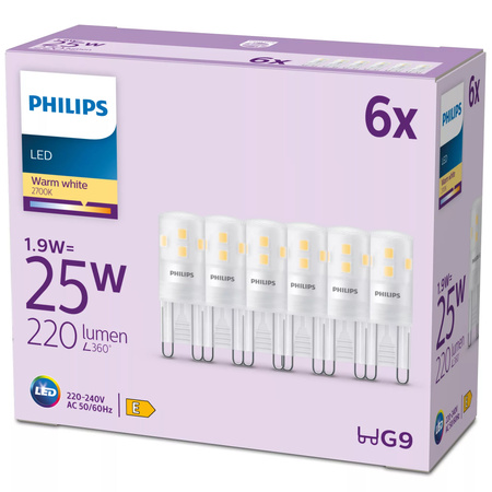 LED Lampen G9 Kapsel 1.9W = 25W 220lm 2700K warm PHILIPS