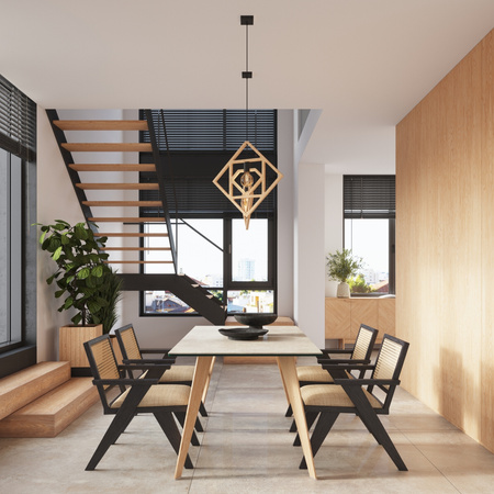 Hängelampe E27 Naturholz CARO Peach Puff SL.1757 Sollux