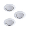 Set aus 3x TRIBIS II GU10 PAR16 10W Deckeneinbauleuchte rund Moving white + GU10 Leuchtmittel 400lm 3000K Warm KANLUX