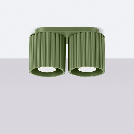 Aufputzleuchte 2x GU10 Aluminium Grün Olive Aura Deep Space SL.1795 Sollux