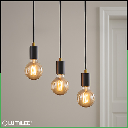 3x LED-Lampe E27 Sphere G95 6W = 50W 660lm 2000K Warm 360° BURSHINE FILAMENT LUMILED