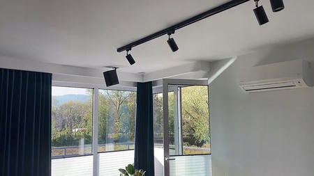 2m Stromschiene + 4x Schienenstrahler GU10 Schwarz Quadratisch LUMILED