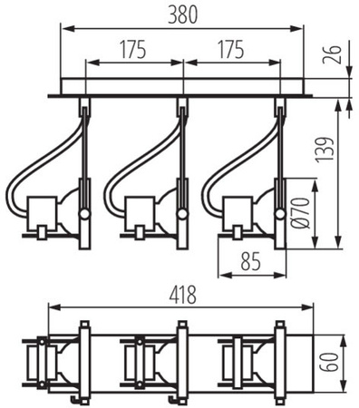 SONDA 3xGU10 CHROM MAT Kanlux Deckenleuchte