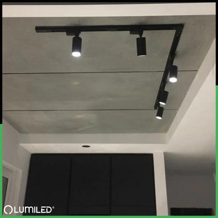 1.5m Stromschiene + 3x Schienenstrahler GU10 Schwarz-Gold SAGI LUMILED