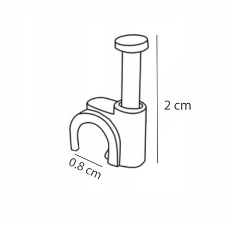 Kabelklemme mit Drahtnagel Rund FLOP 8mm Weiß