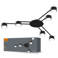 Kronleuchter Deckenleuchte 6x GX53 LED Schwarz Modern Videx