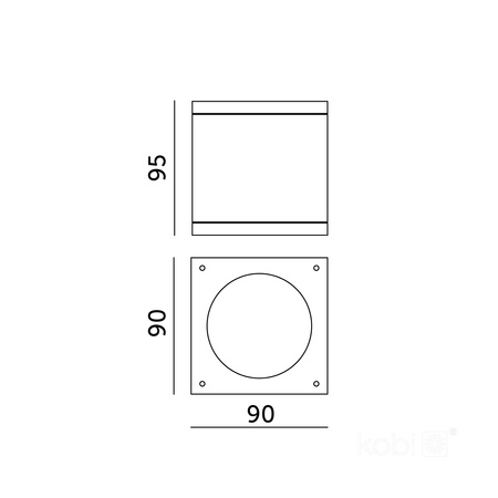 Außenstrahler GU10 Schwarz IP54 Querk Kobi