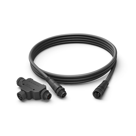 Outdoor-Verlängerungskabel Verbindungskabel 2,5m + T-Stecker IP67 Schwarz PHILIPS HUE