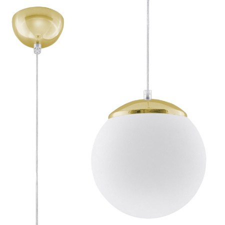 LED-Hängeleuchte UGO E27 Hängende Kugel 20cm Weiß Gold SOLLUX