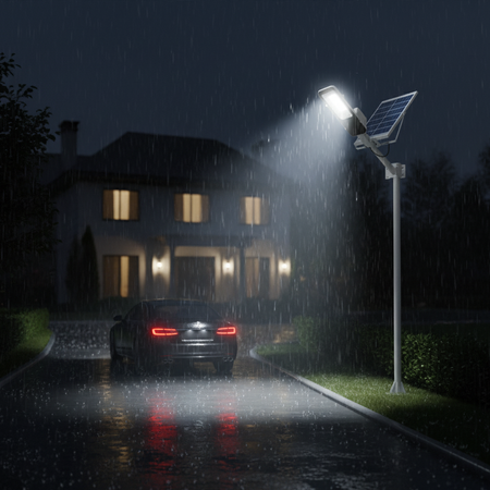 LED Solar Straßenlaterne 600W 6500K Laterne mit Halterung und Fernbedienung