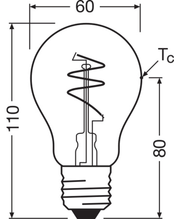 Dekorative LED-Lampe A60 E27 4.9W = 40W 470lm 2200K Warm CRI90 300° Vintage 1906 Osram
