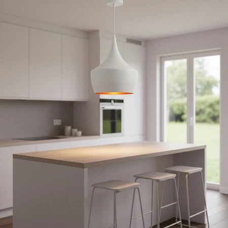 Kronleuchter Hänge-Deckenleuchte IL MIO MODERN P-306B E27 Weiß und Gold - GOLDLUX (Polux)