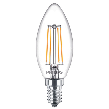 LED Lampen E14 B35 4,3W = 40W 470lm 2700K Warm Filament PHILIPS