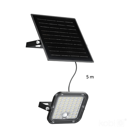 Outdoor Solar LED Fluter 10W 1500lm 4000lm Neutral 120° mit Bewegungs- und Dämmerungssensor IP65 Schwarz MHCS Kobi