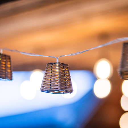 Solar Garten Girlande 10x LED Korb 2m Dekorative Lampen