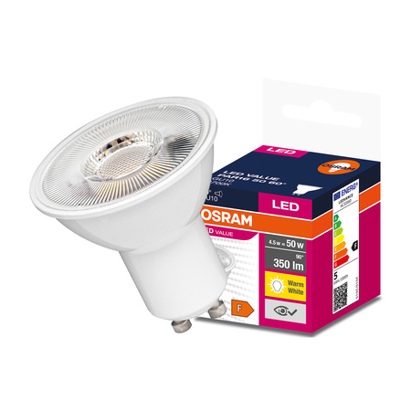 GU10 LED Leuchtmittel 4,5W = 50W 350lm 2700K Warm 60° OSRAM Value