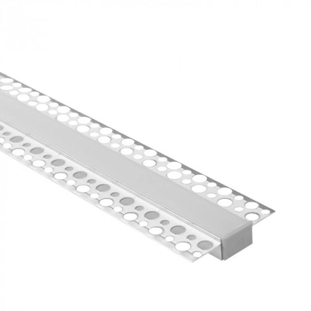 Aluminium LED-Profil für Gipskarton REGIPS breit bündig eloxiert 2m mit milchigem Diffusor für LED-Streifen + Kappen Ecolight GPS Serie