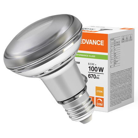 LED Lampen R80 E27 8.5W = 100W 670lm 2700K Warmweiß FILAMENT DIMMABLE LEDVANCE