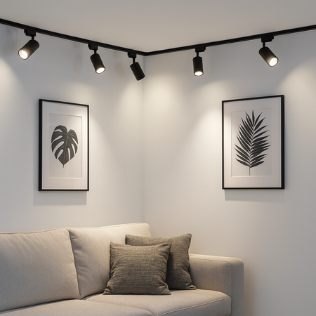 1-Phasen Strahler GU10, Schieneinstrahler Schwarz SAGI LUMILED