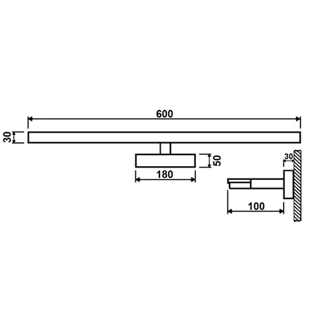VENUS Spiegelleuchte LED Badezimmer Wandleuchte 12W 840lm Schwarz und Gold 60cm